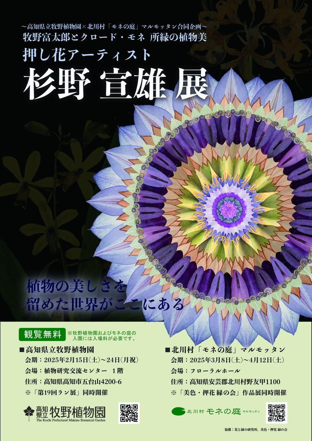 牧野富太郎とクロード・モネ 所縁の植物美「押し花アーティスト杉野宣雄展」